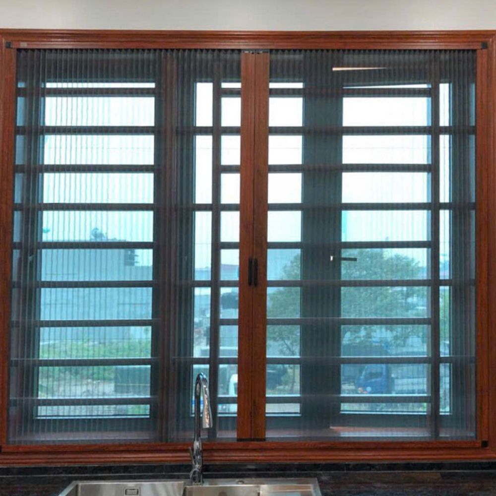 Cửa Lưới Rèm Xếp Lá Nhôm 03